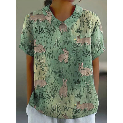 Pullover da donna a maniche corte stampato