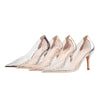 Transparent Cutout Pearl Shining Rhinestone Women's Shoes