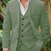 Abito in Lino Uomo Business Casual Abito da Sposo Banchetto