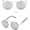 New Vintage Round Steampunk Sunglasses Flip-Up UV Protection Metal Frame Men And Women Summer Cycling Sun Glasses