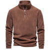 Men's Autumn And Winter New Stand Collar Half Zip Long-sleeved Sweater