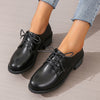 Work Black Professional Soft Sole Leather Thick Heel Women's Shoes