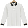 Camicia a maniche lunghe da uomo con risvolto, a tinta unita, abbottonata, casual ed elegante