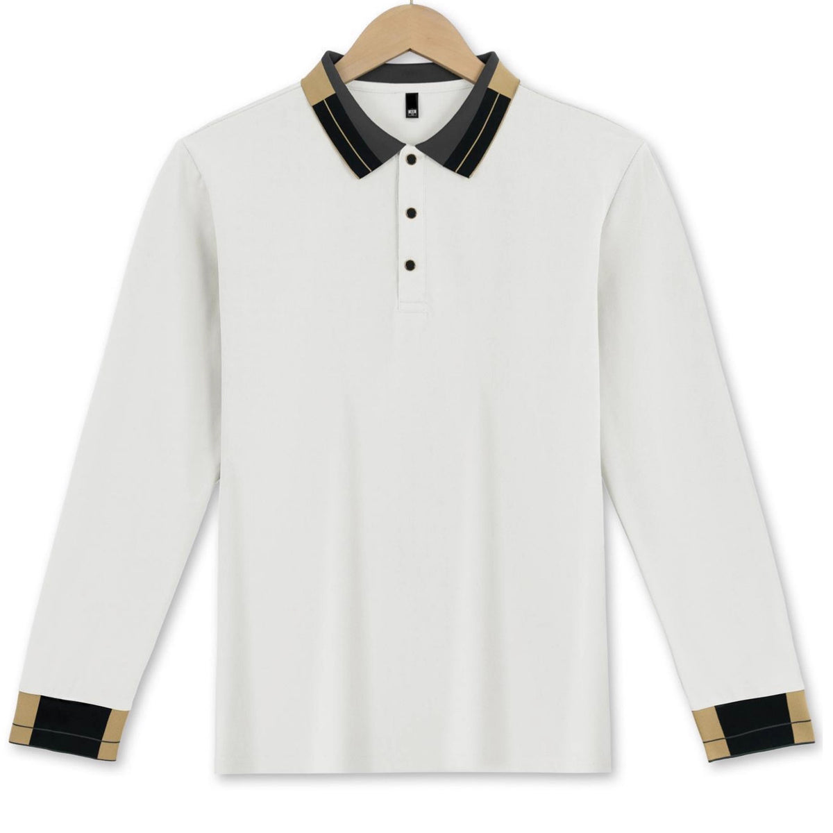 Camicia a maniche lunghe da uomo con risvolto, a tinta unita, abbottonata, casual ed elegante