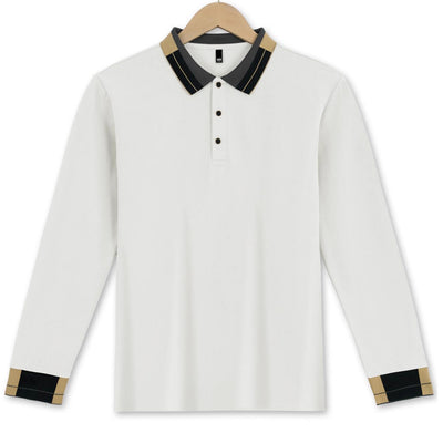 Long Sleeve Lapel Men's Solid Color Button Casual Business