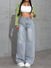 Female Versatile Plus Size Thin Wide-leg Jeans