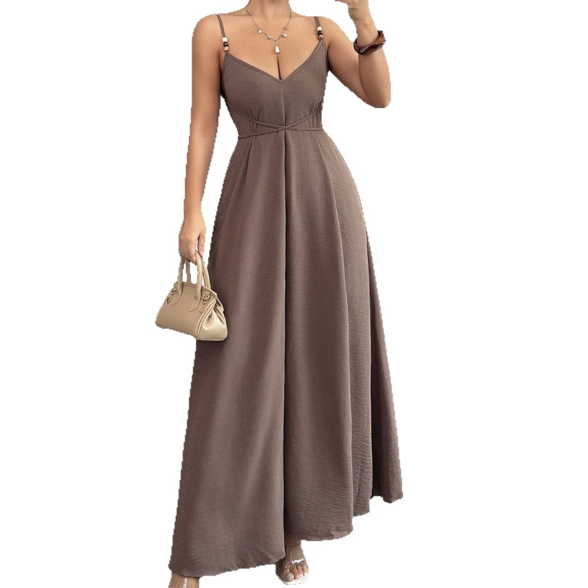 Womens Versatile Elegant Strapless Backless Dress