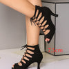 Black And Red Medium High Heels Soft Sole Modern Dance