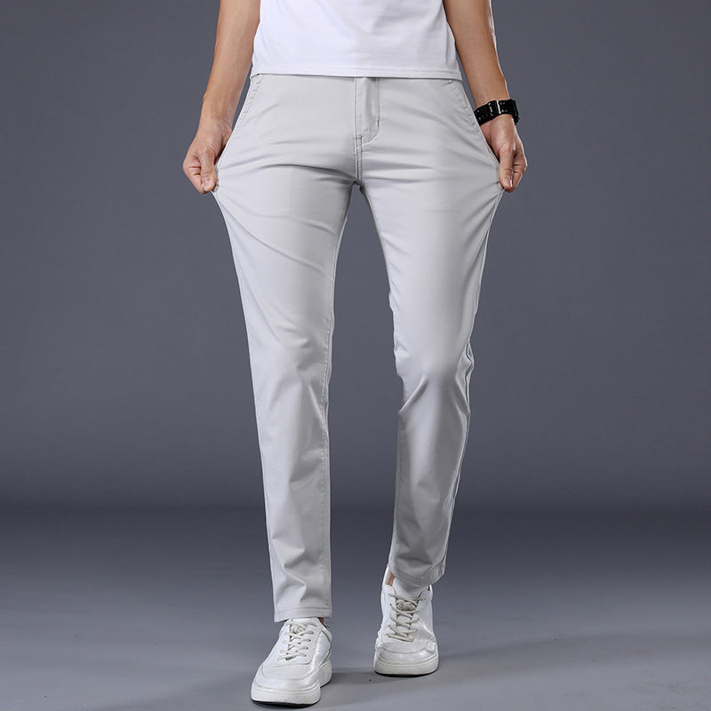 Men's Solid Color Casual Pants Korean Style Straight Trousers