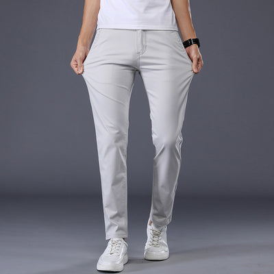 Men's Solid Color Casual Pants Korean Style Straight Trousers