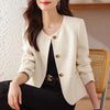 Giacca casual corta da donna con scollo rotondo