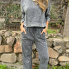Women's Casual All-matching Lace-up Crew Neck Long Sleeve Blouse And Pants
