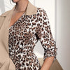 Leopard Splicing Contrast Color Long Sleeves Shirt