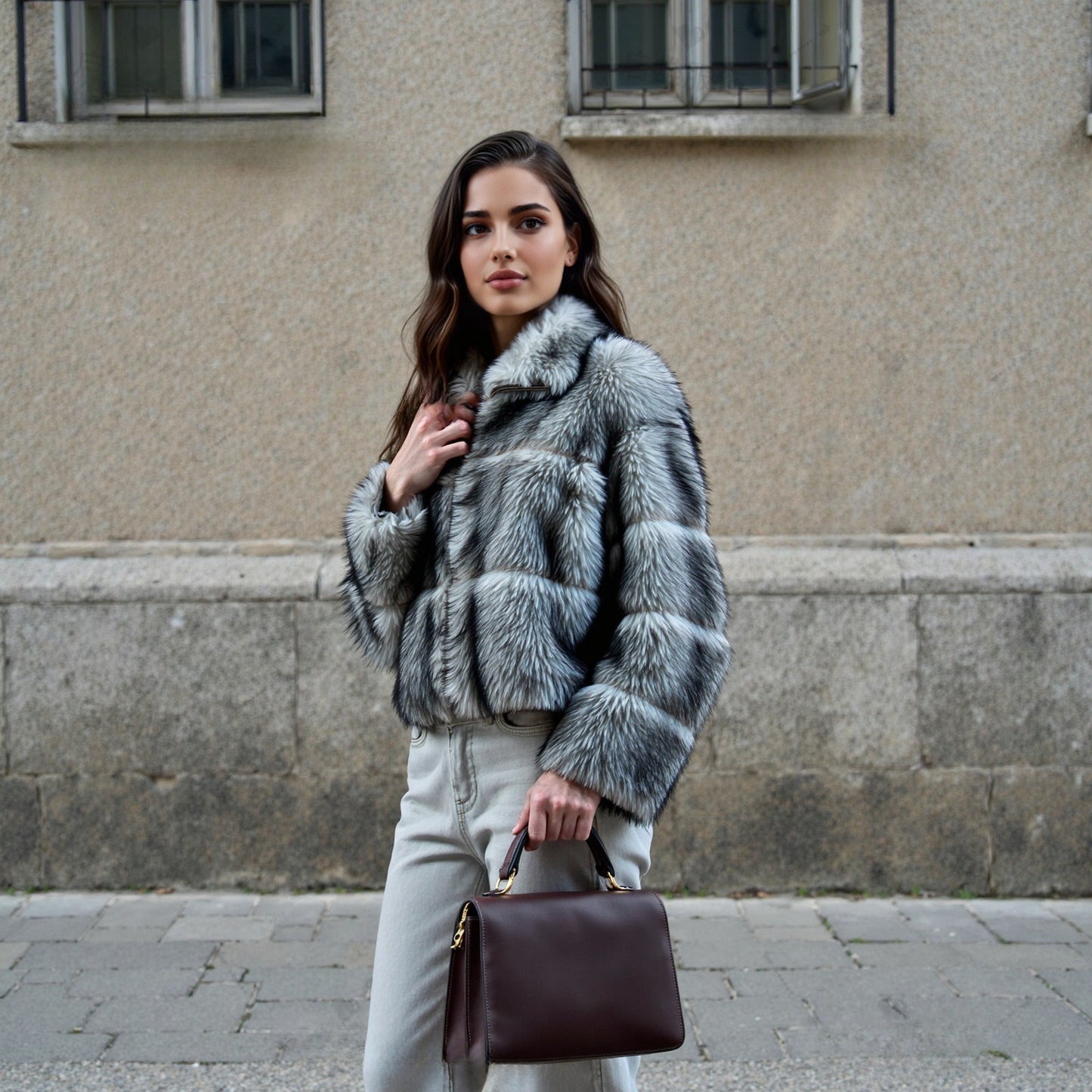 Nuovo cappotto di pelliccia di coniglio rex importato da Totoro