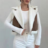 Gilet in lana d'agnello con pelliccia leggera integrata in stile western