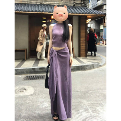 Womens Fashionable And Sexy Sleeveless Tank Dress Set