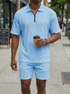 Polo da uomo, casual, a maniche corte, pantaloncini sportivi