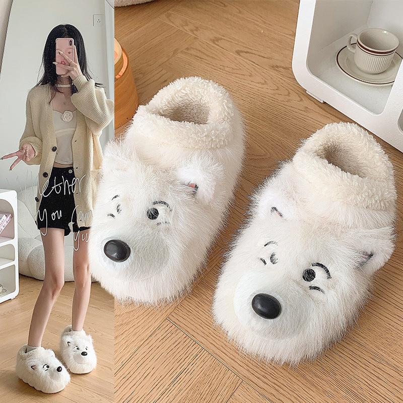 Ankle Wrap Cotton Slippers Female Interior Home Insulated Cotton-padded Shoes