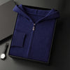 Men's Cashmere Cardigan Youth Casual Hooded Zipper Thickening Cardigan