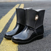 Fashion Rain Boots Women's Middle Tube Non-slip Warm