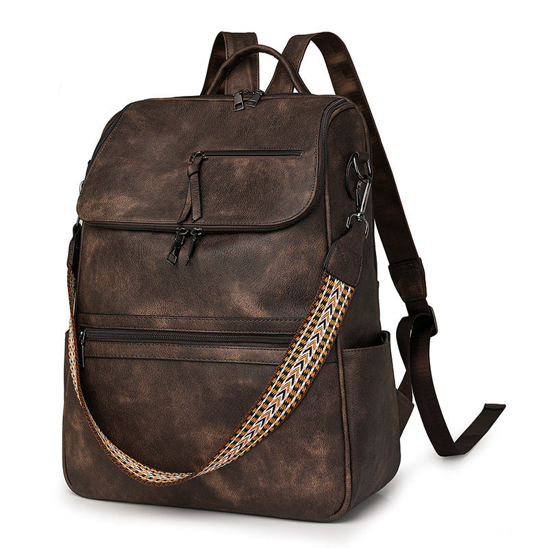 Retro College Students' Backpack Trendy High Sense Bag