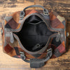 Vintage Men's Leather Rhombus Portable Travel Bag