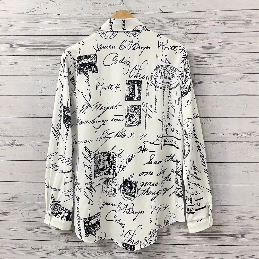 Nuova camicia da donna a maniche lunghe, casual, ampia e versatile, per tutte le stagioni, con tasche