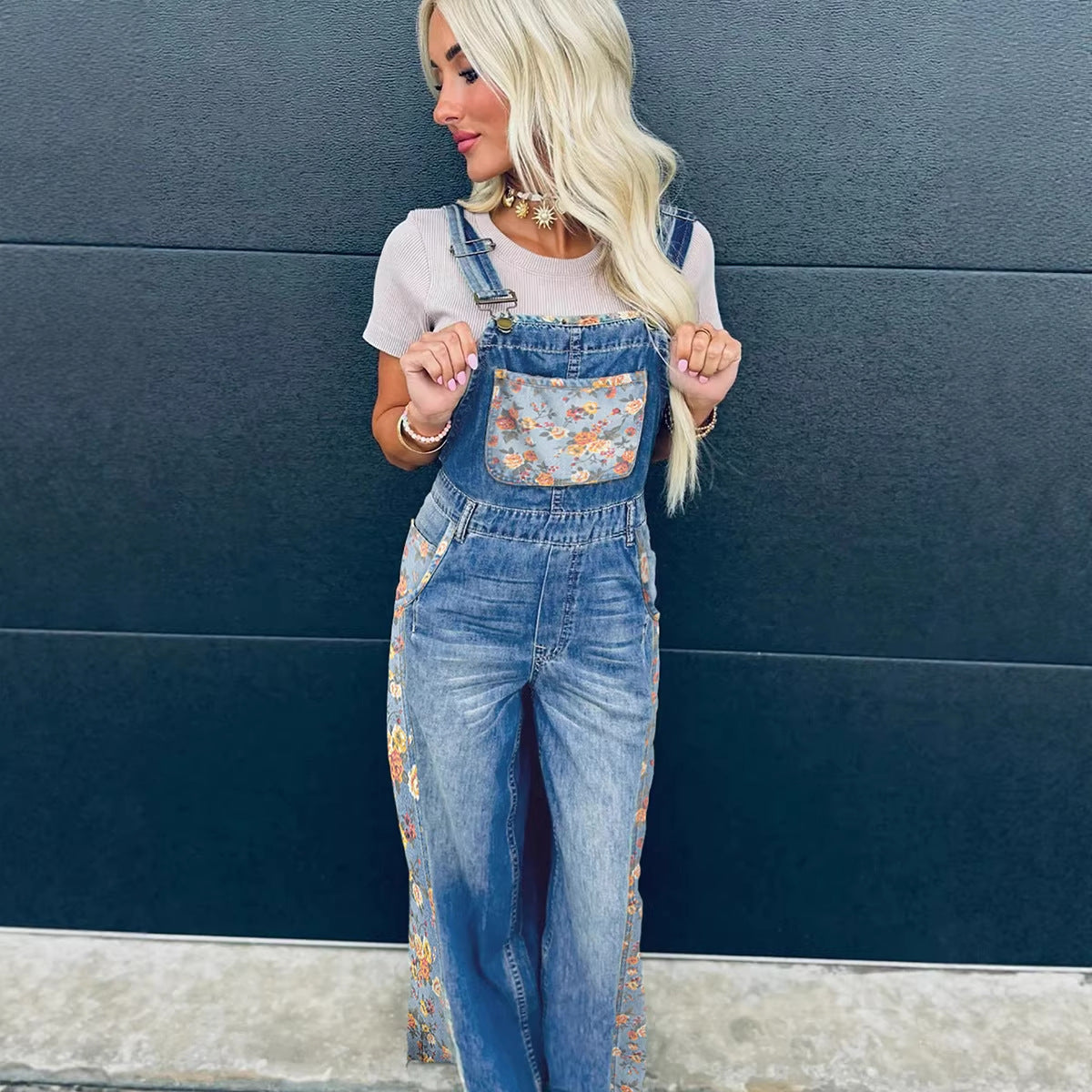 Salopette di jeans a vita alta Nuovi modelli invernali
