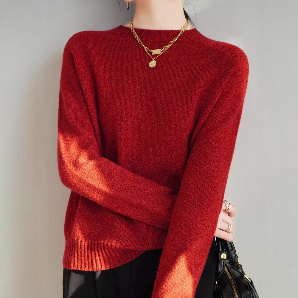 Seven-pin Thickened Skin-friendly Velvet Flower Yarn Sweater Classic Round Neck