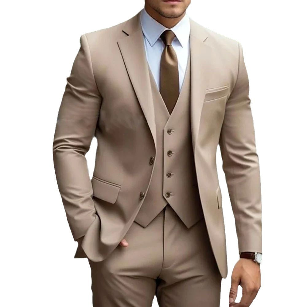 Abito Tre Pezzi da Uomo Business Casual per Sposo Matrimonio
