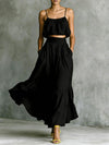 Two-piece High-waist Flared Skirt Set