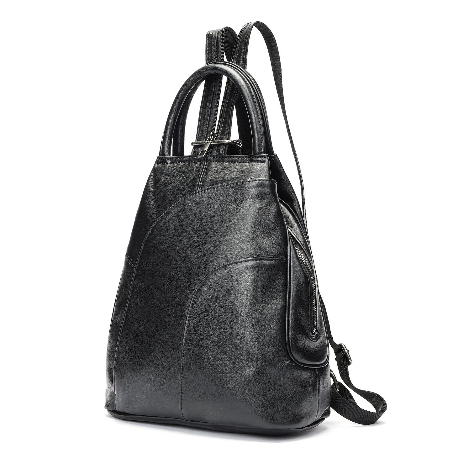 Zaino da donna multifunzionale in pelle bovina con primo strato, grande capacità