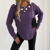 Women's Crochet Patchwork Round Neck Comfort And Casual Sweater