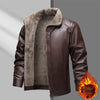Fleece-lined Thickened Real Leather Men's Fur Jacket