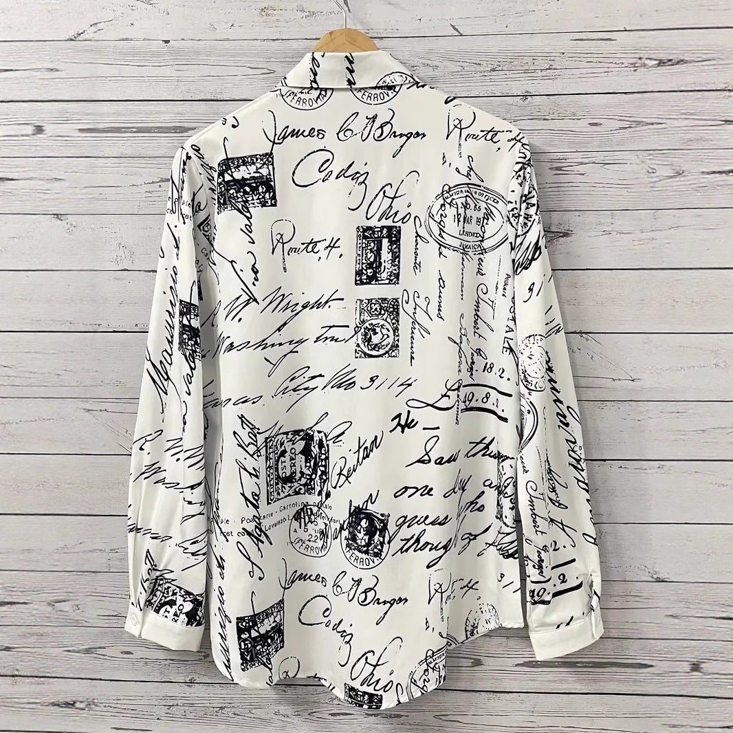 Nuova camicia da donna a maniche lunghe, casual, ampia e versatile, per tutte le stagioni, con tasche