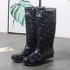 Women's Floral Knee-high Rain Boots Long Non-slip Wear-resistant Rain Boots