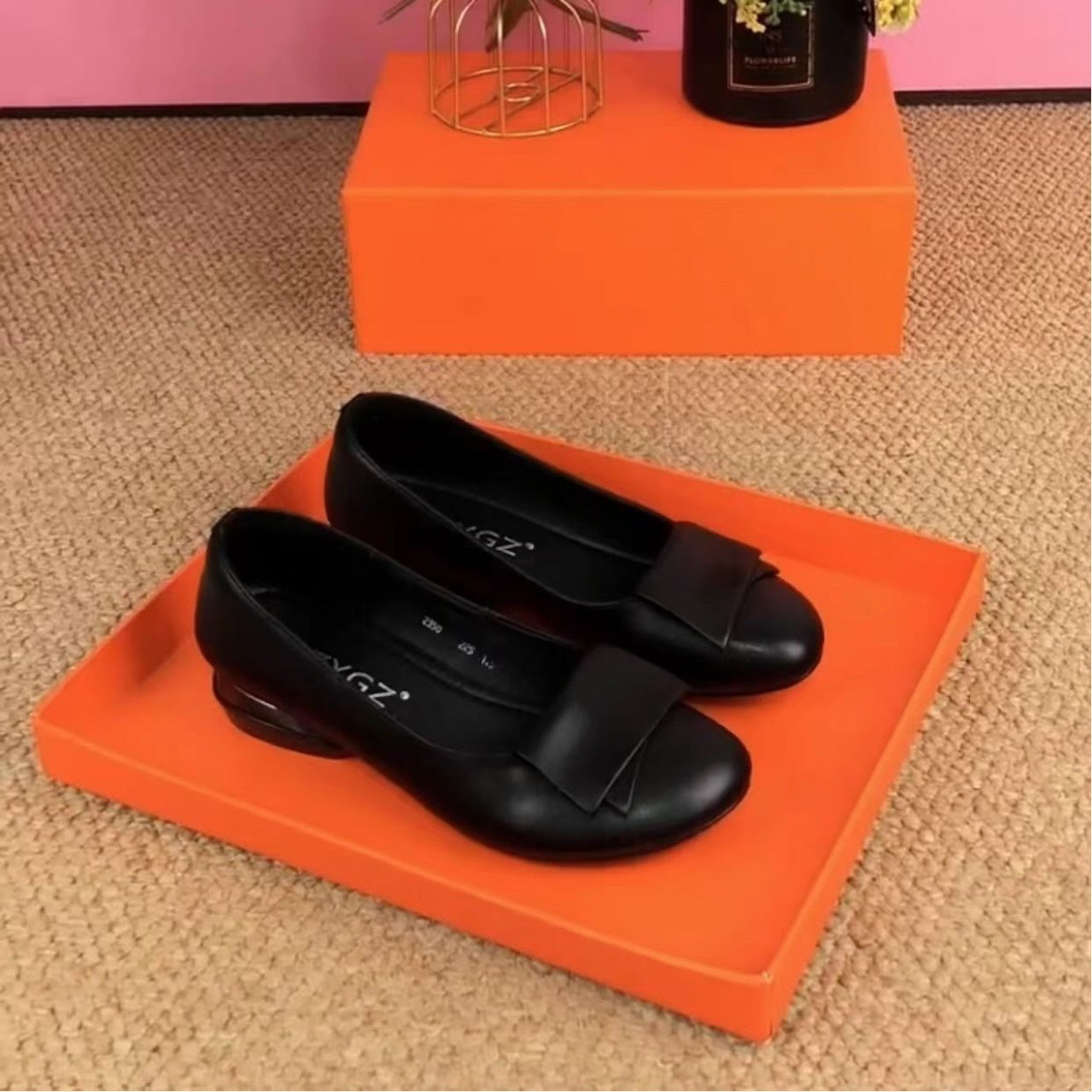 Scarpe casual alla moda in pelle con suola piatta da donna