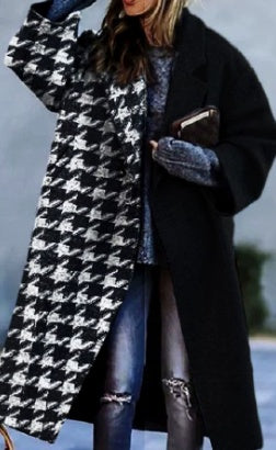 European And American Women's New Long Sleeved Large Woolen Overcoat