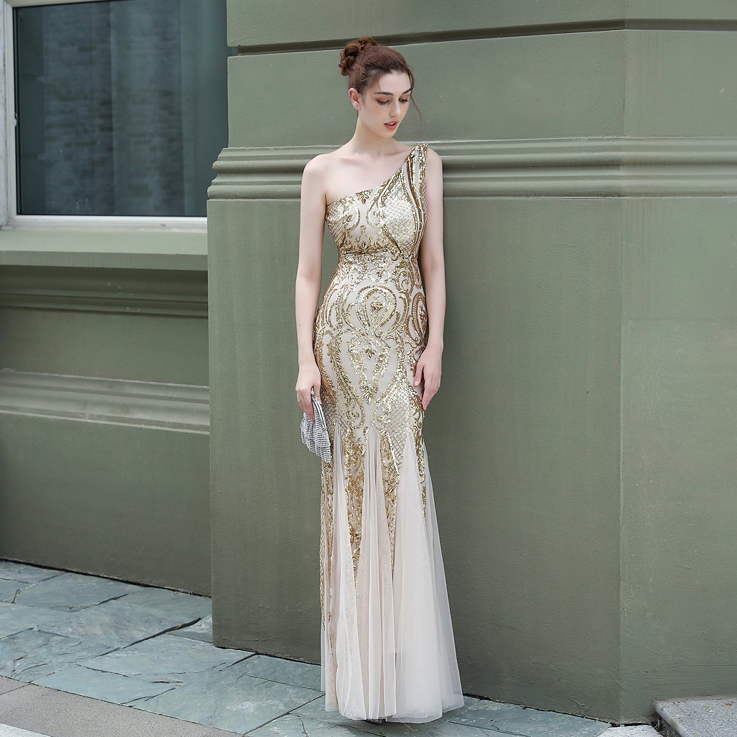 Abito da Sera Donna Fata Fantasy da Festa Sexy Lungo Sottile per Sposa