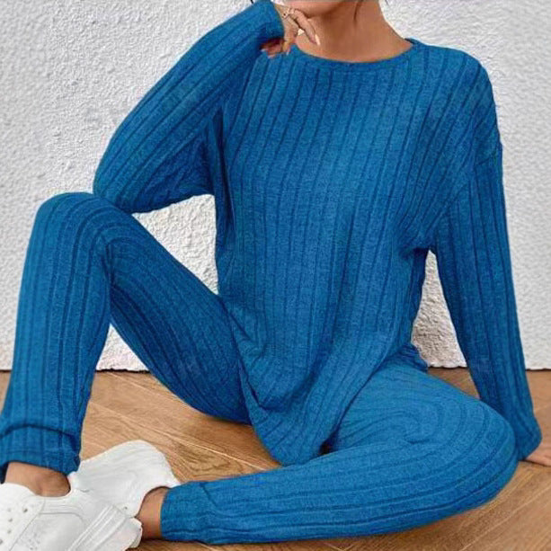 Sunken Stripe Fashion Casual Exercise Two-piece Homewear