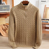 Men's Woolen Half Zipper Thick Casual Long-sleeved Sweater