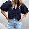 Top da donna casual elegante in pizzo traforato