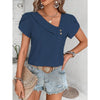 Top a maglia a maniche corte casual da donna slim-fit