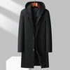 Men's Detachable Hooded Urban Mid-length Woolen Coat
