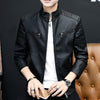 Youth Motorcycle Pu Leather Stand Collar Jacket