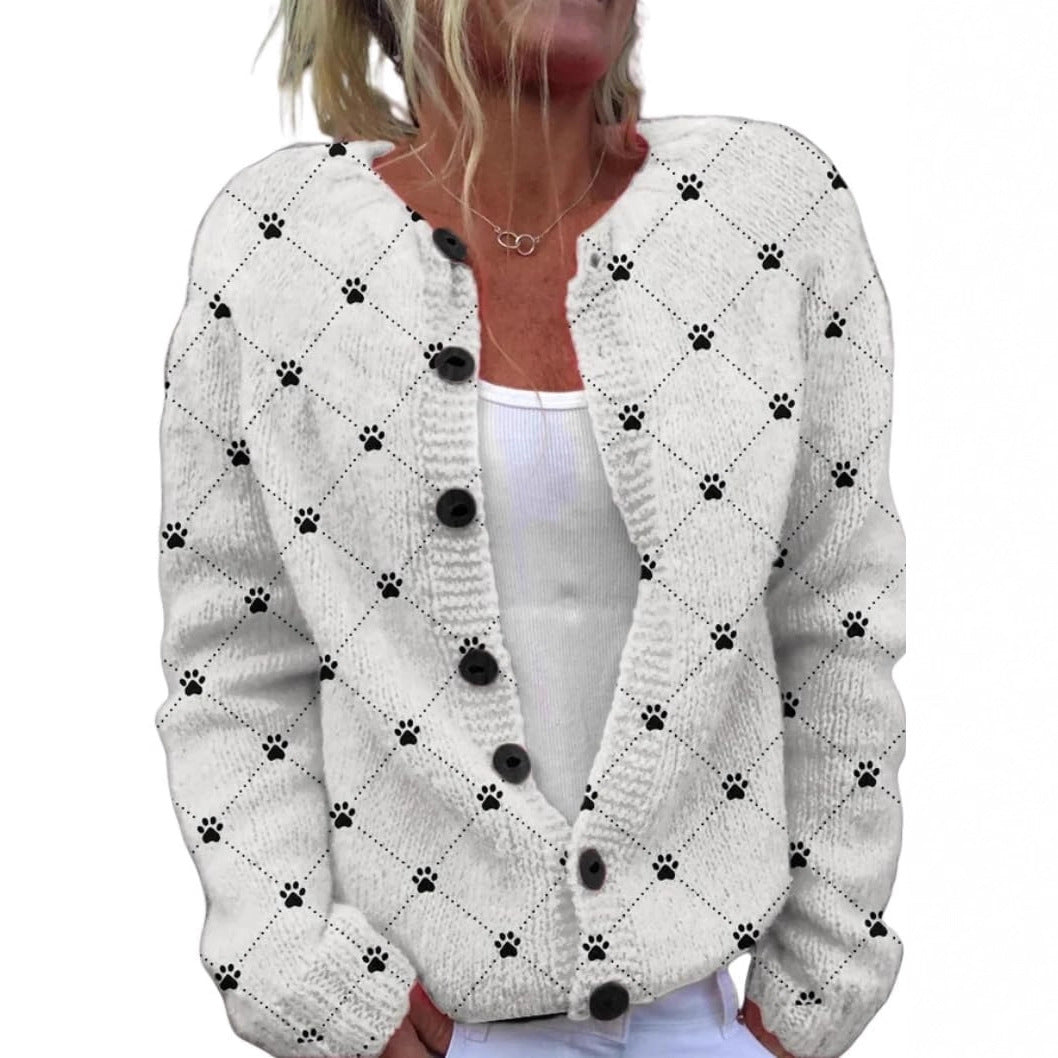 3D Digital Printing Cardigan Knitted Coat Women's Clothing