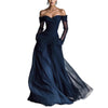 European And American-style Elegant Mesh-embellished Strapless Maxi Dress