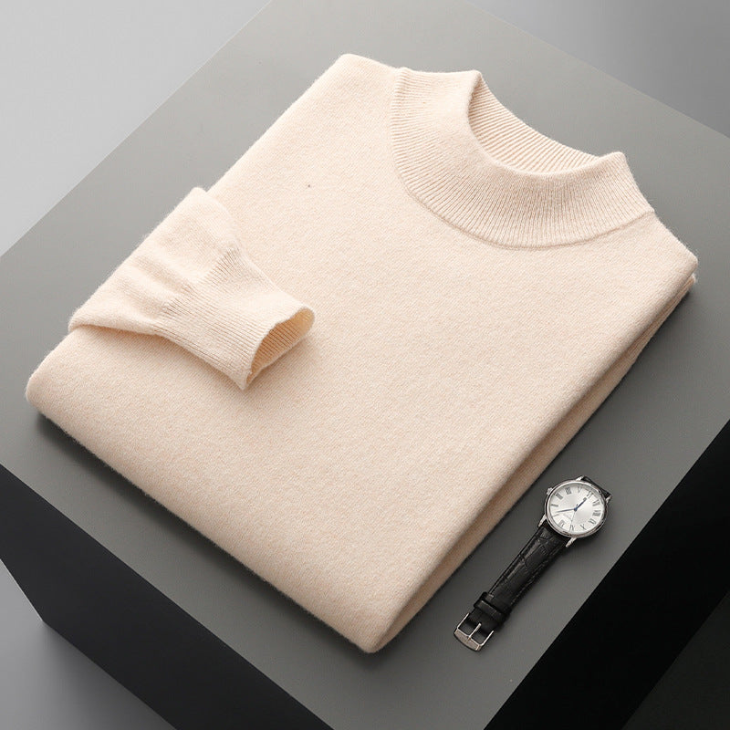 Autumn And Winter New Half-collar Wool Sweater Men's Thin Pullover Bottoming Shirt