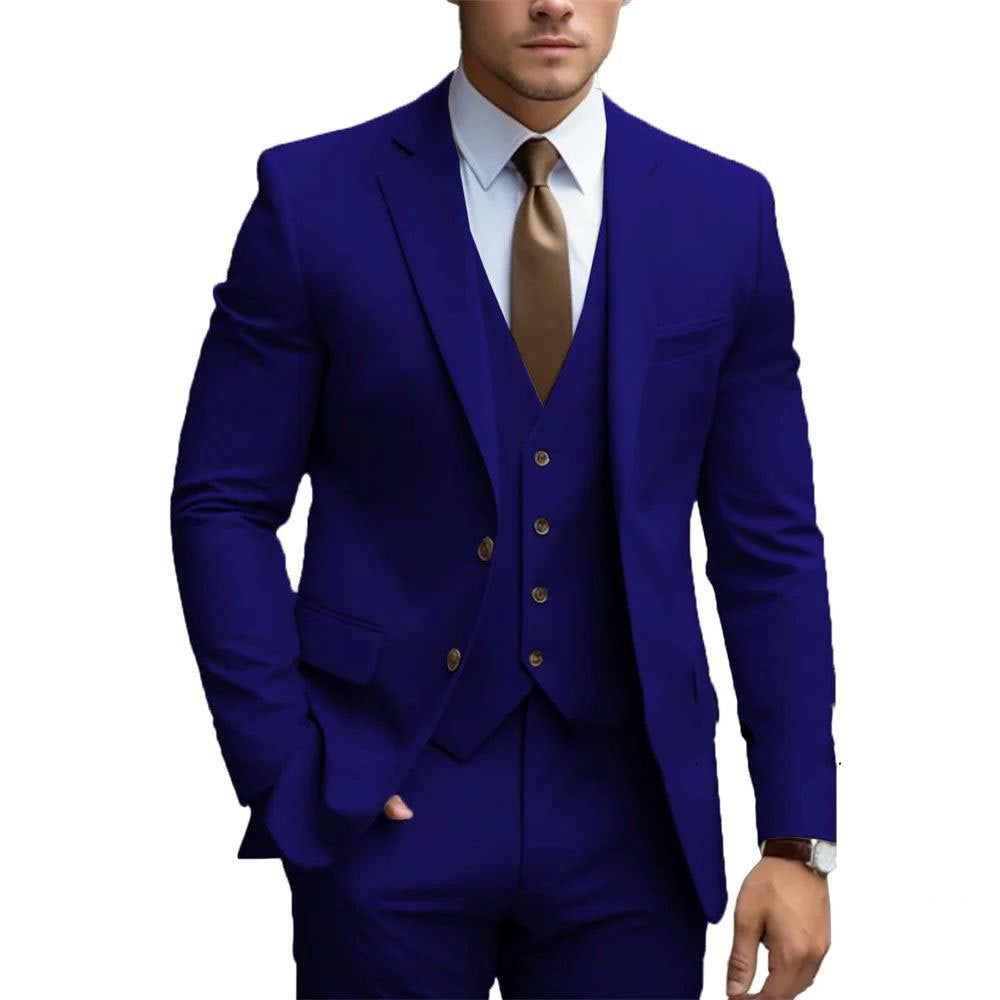Abito Tre Pezzi da Uomo Business Casual per Sposo Matrimonio