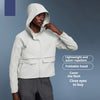 Womens Outdoor Water-Resistant Wear-Resistant Stowable Hooded Loose Casual Jacket
